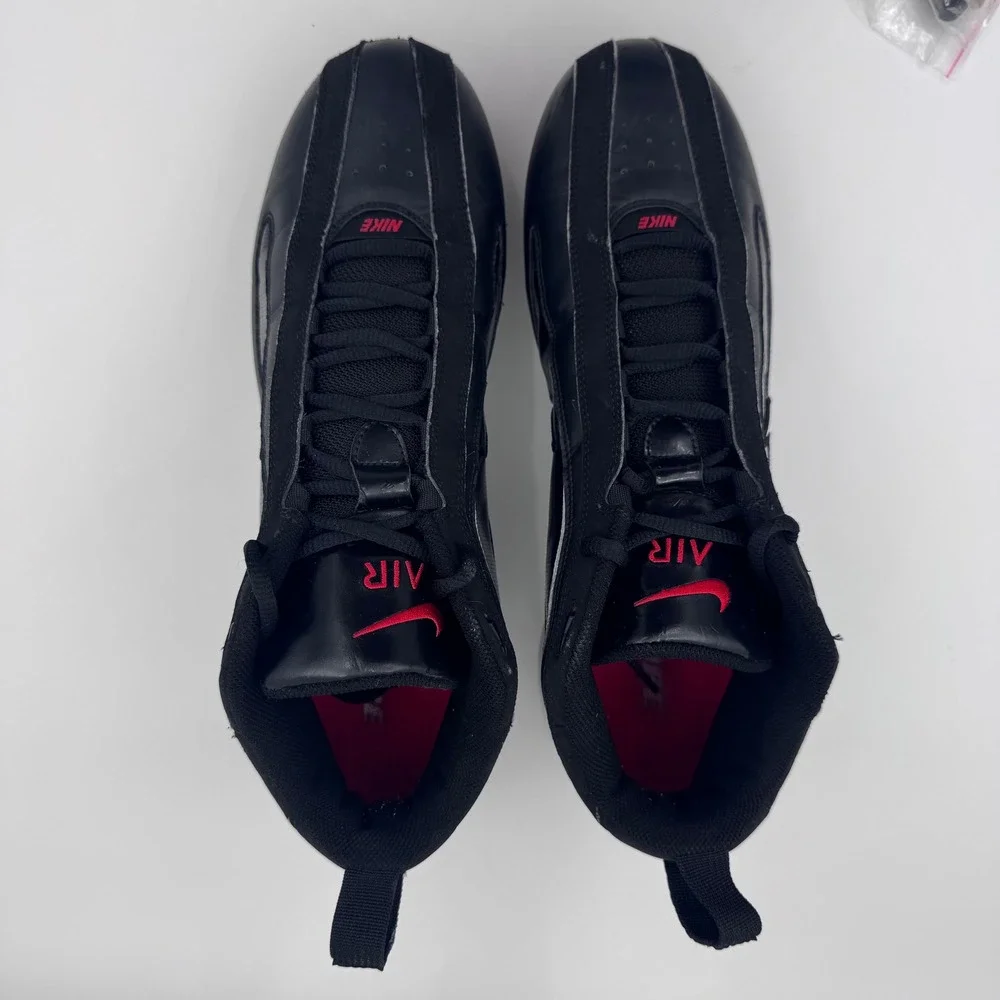Nike Air Strobe Baseball Cleats Mens 11.5 Black White Red Spikes 313203-011 2006